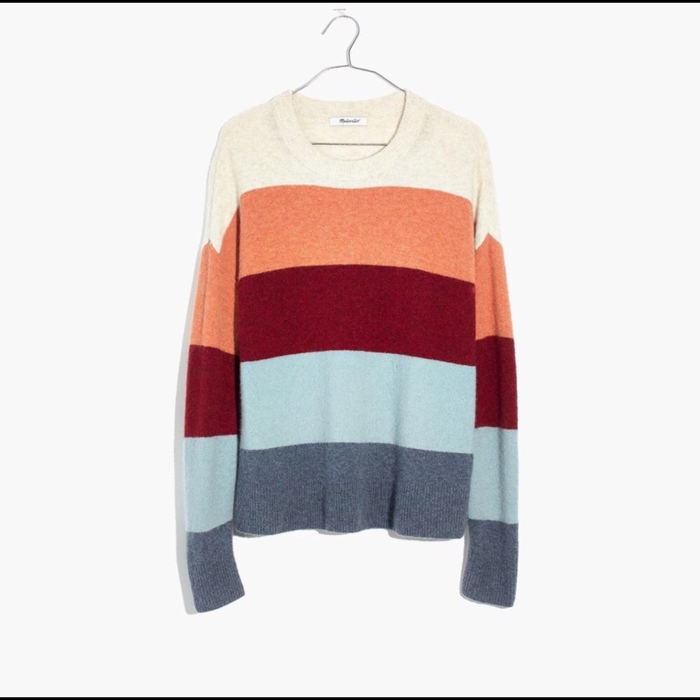 Madewell Multicolor Striped Crew Neck Sweater